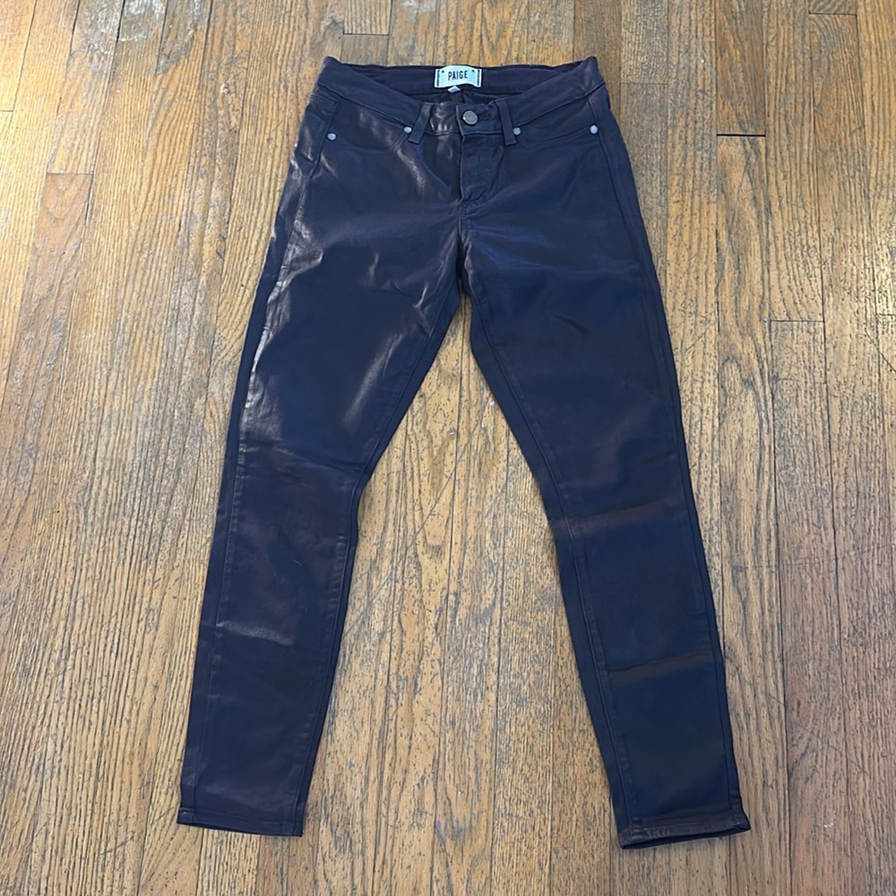 Paige Denim Waxed Purple Denim Skinny Jeans  size 27
